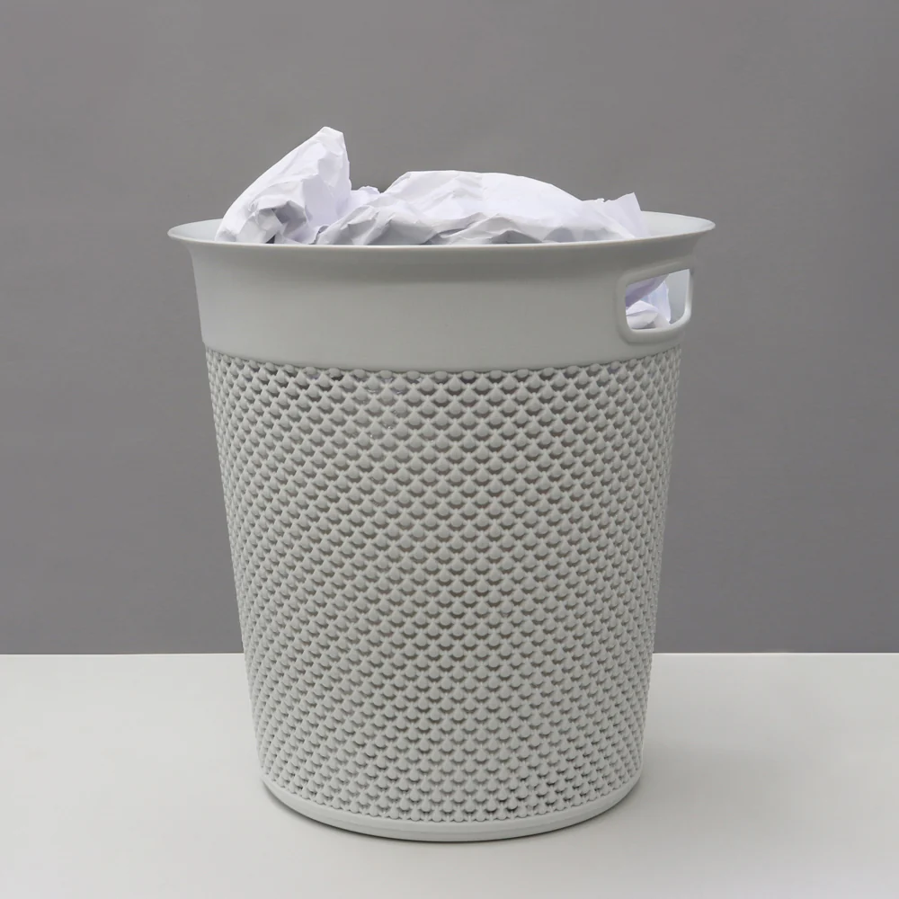 JVL Droplette Toilet Brush And Round Open Bin Bathroom Set - Image 3