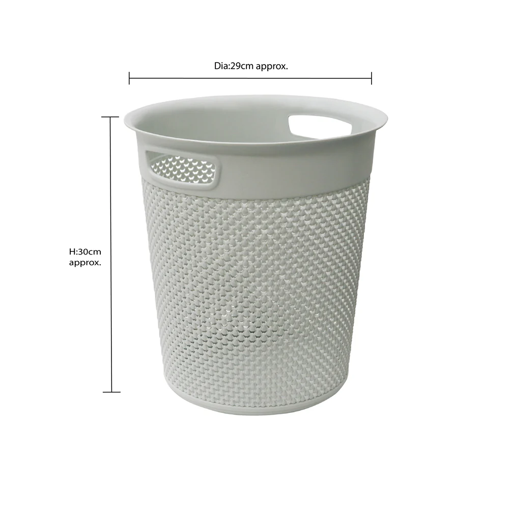 JVL Droplette Toilet Brush And Round Open Bin Bathroom Set - Image 4
