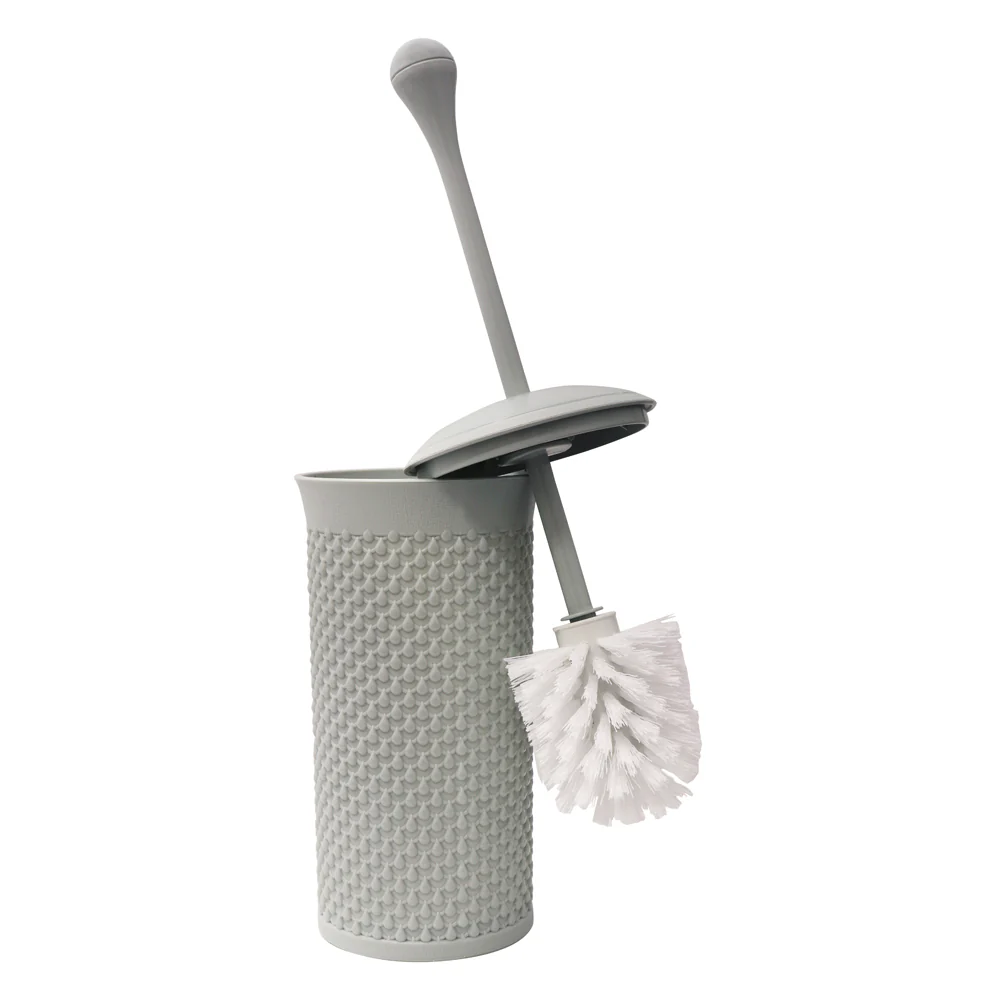 JVL Droplette Toilet Brush And Round Open Bin Bathroom Set - Image 5