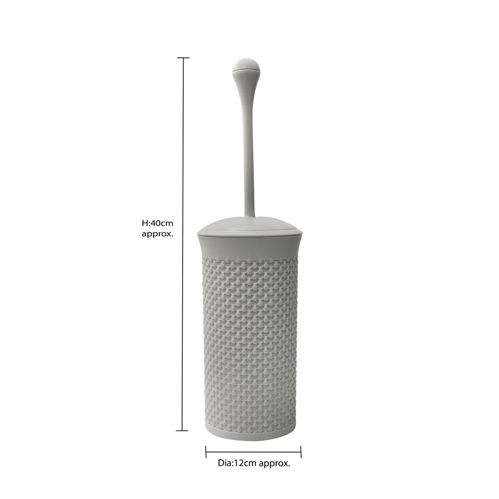 JVL Droplette Toilet Brush And Round Open Bin Bathroom Set - Image 6