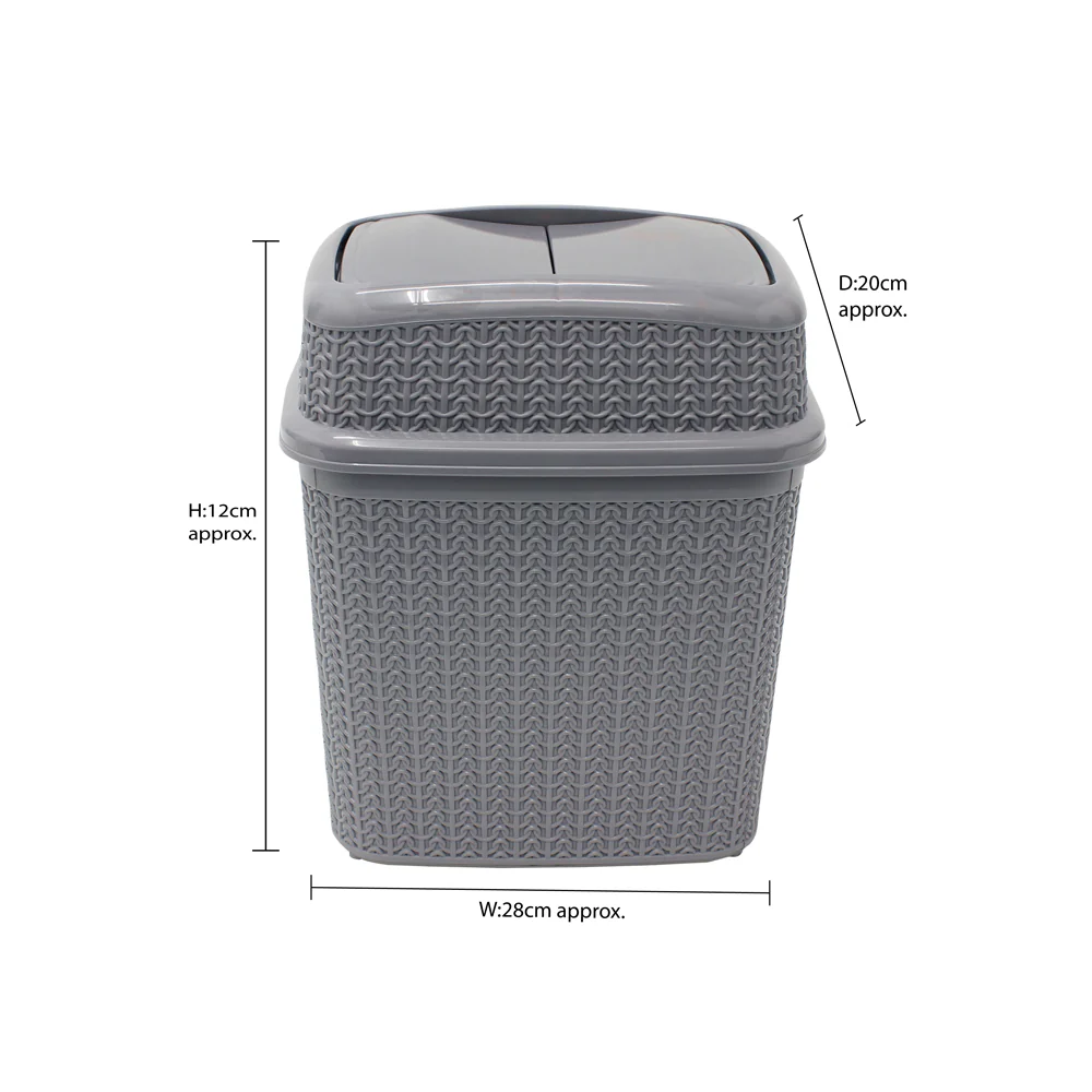 JVL Loop Toilet Brush And Lidded Bin Bathroom Set, Grey - Image 5
