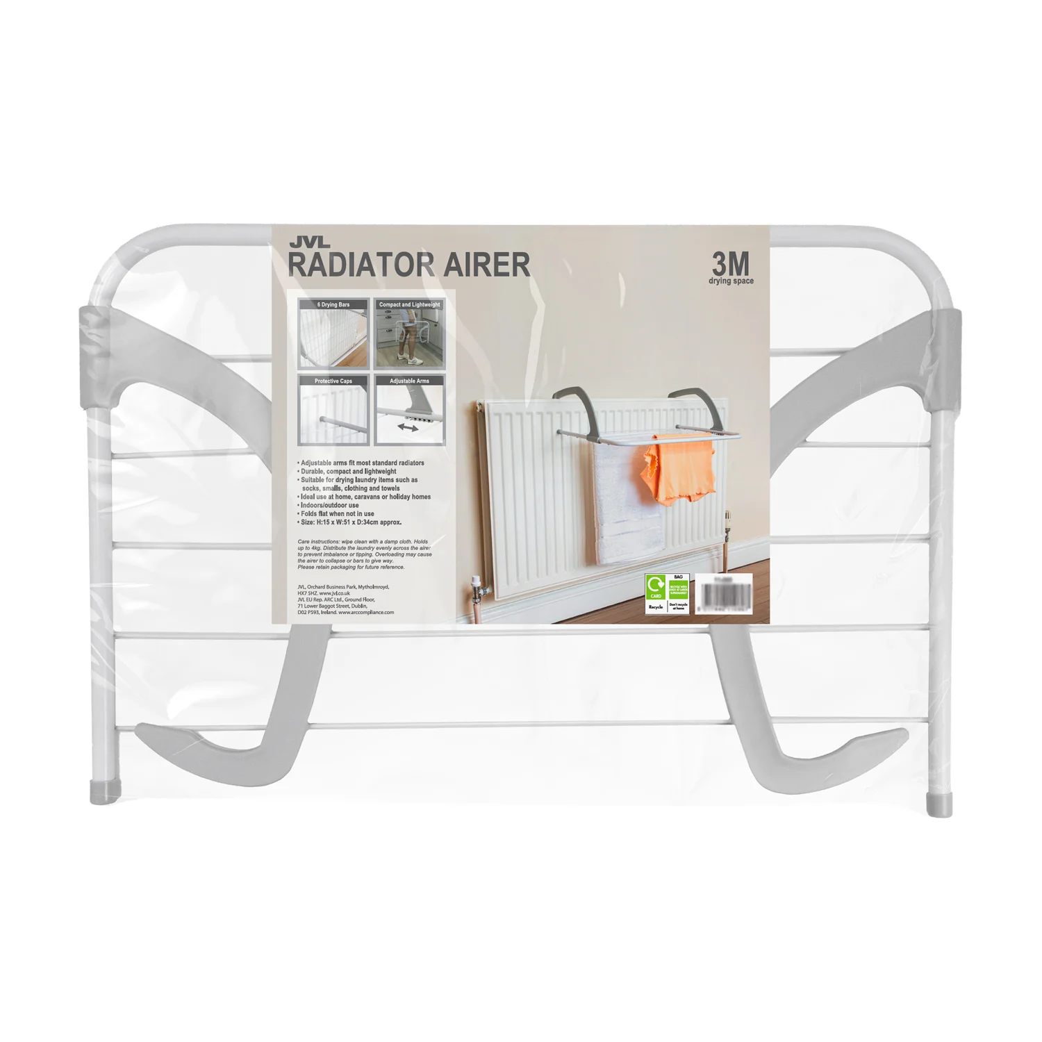 JVL Radiator, Over Door Laundry Washing Clothes Drying Airer, 3M - Image 11