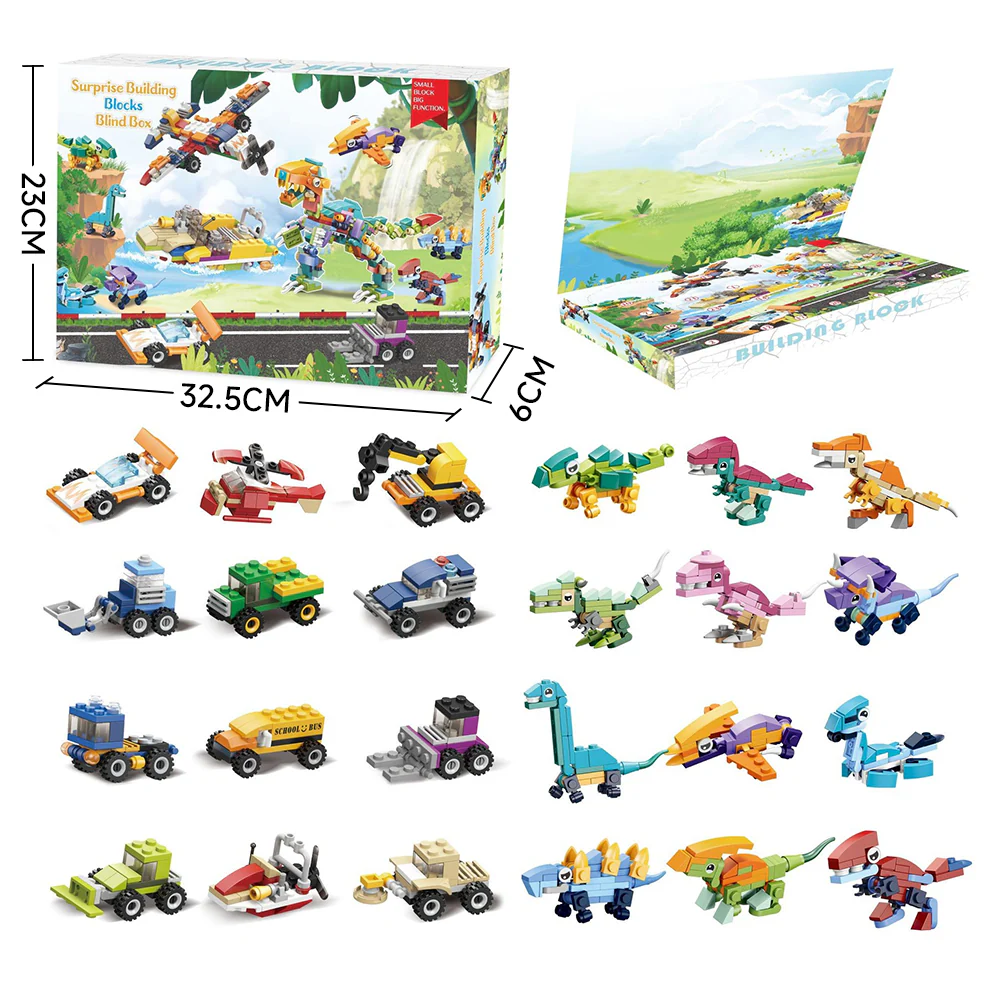 Kidkid Christmas Advent Calendar Car Dinosaur Building Blocks Toy Set - Image 10