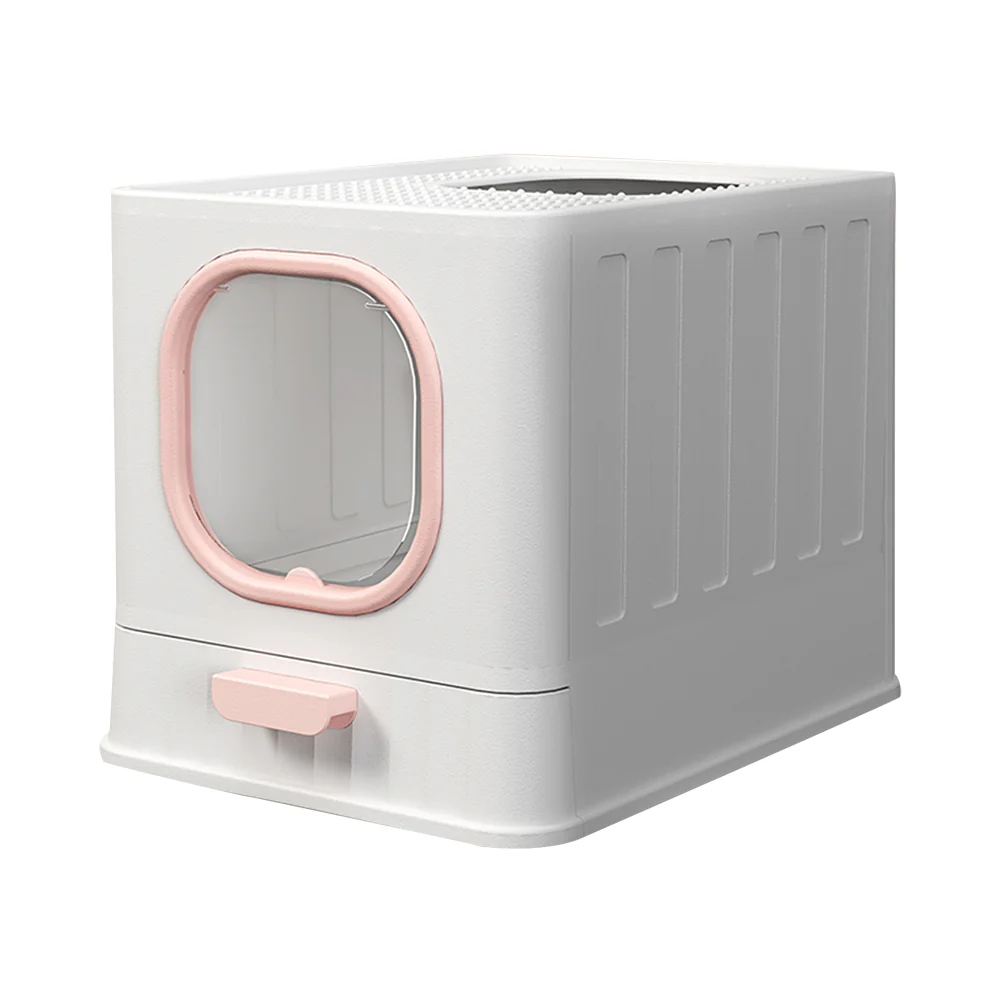 Enclosed Folding Cat Litter Box Toilet With Scoop - Image 5