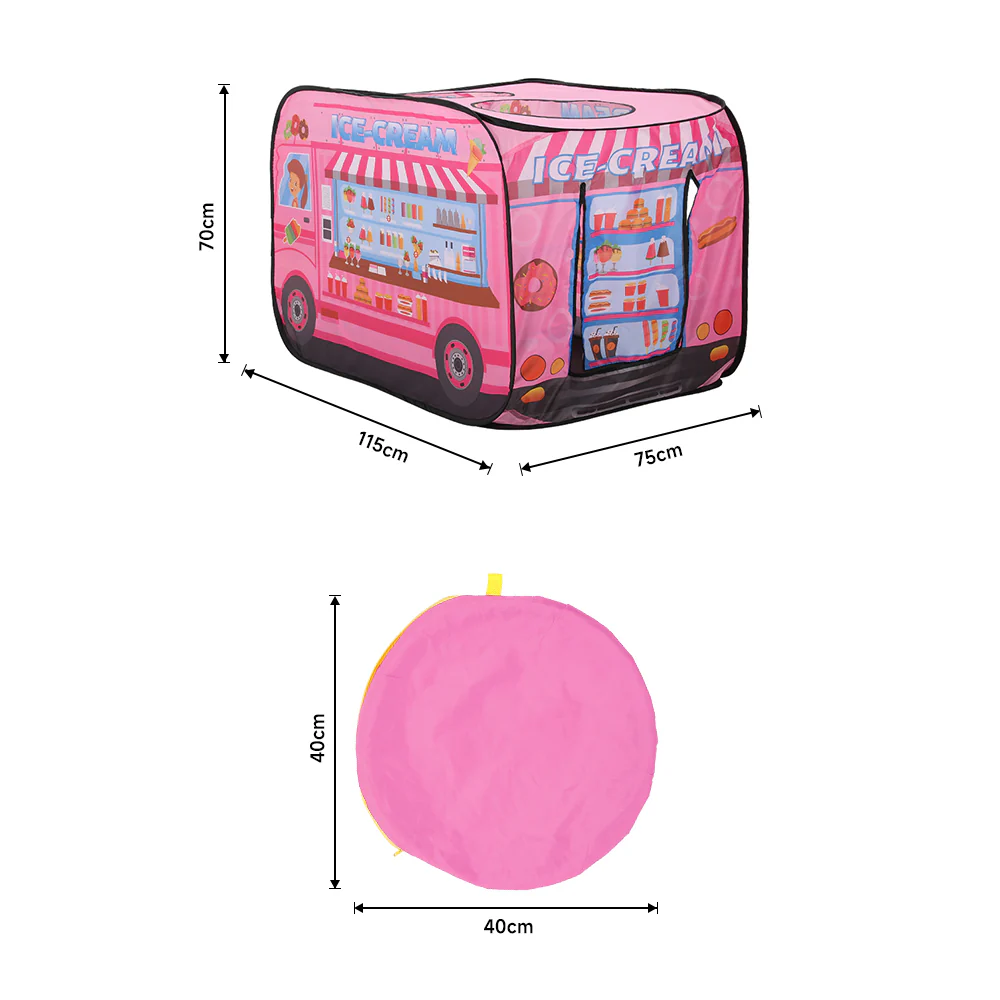 Kidkid Ice Cream Truck-Themed Play Tent with 2 Top Openings - Image 9