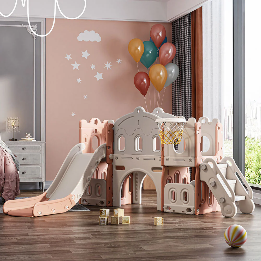 Kidkid Kids Playset With Slide Basket Hoop - Image 3