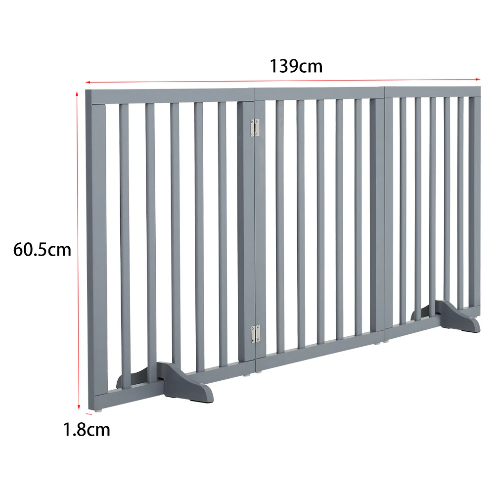 KidKid Wooden Foldable Freestanding 3 Panel Pet Gate - Image 7