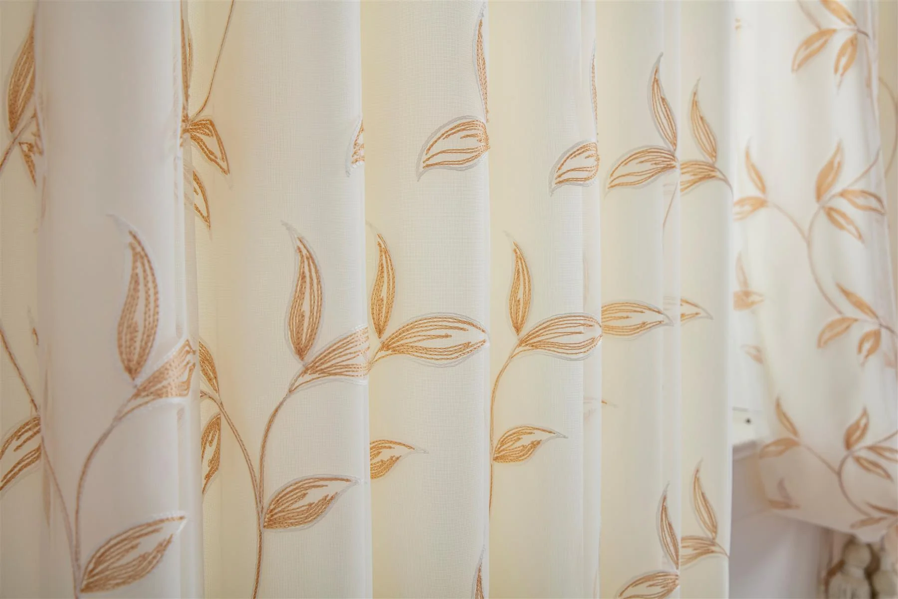 Kingleaf Embroidered Tulle Voile Pencil Pleat Taped Top Curtains - Image 3