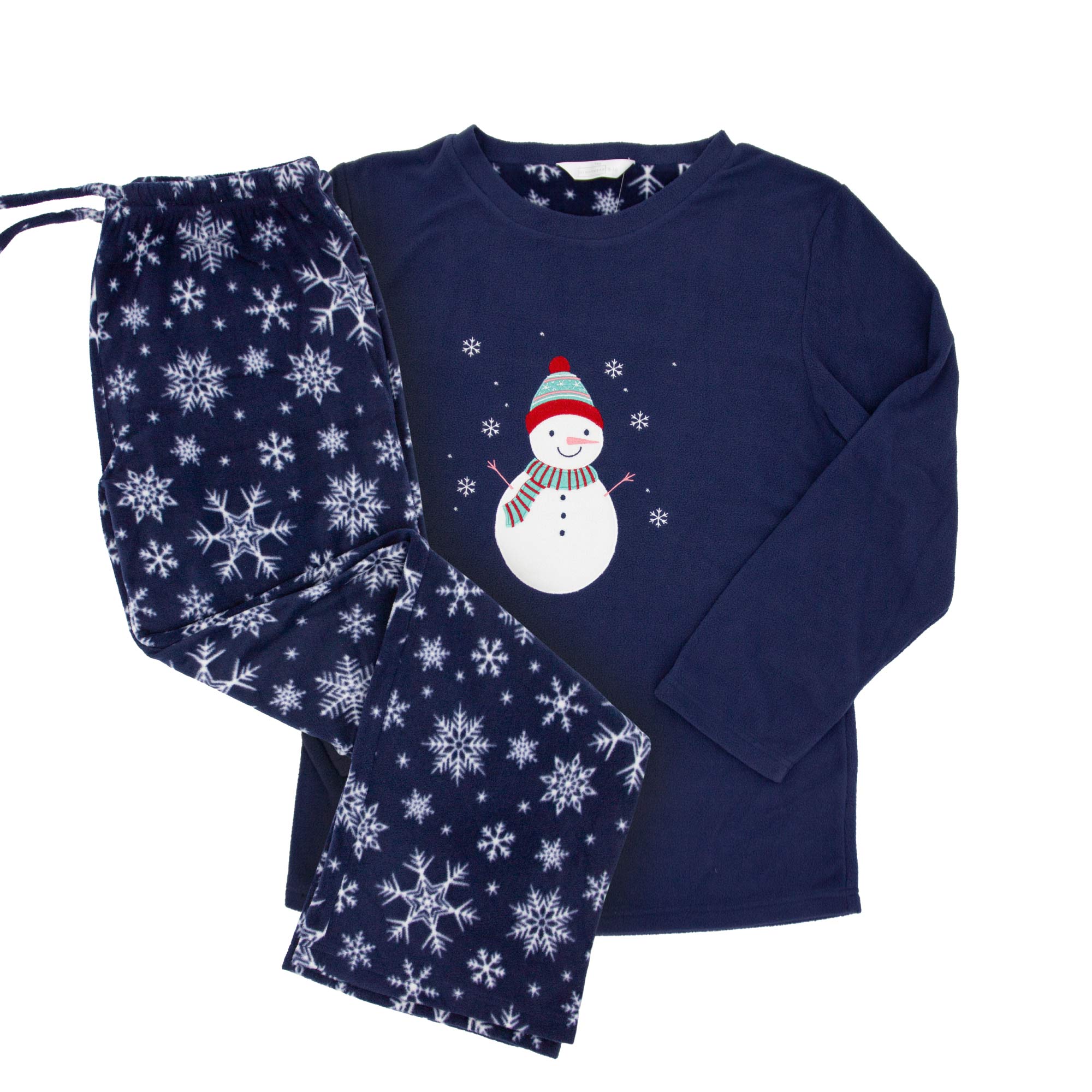 Ladies Fleece Pyjamas - Snowman - Image 3