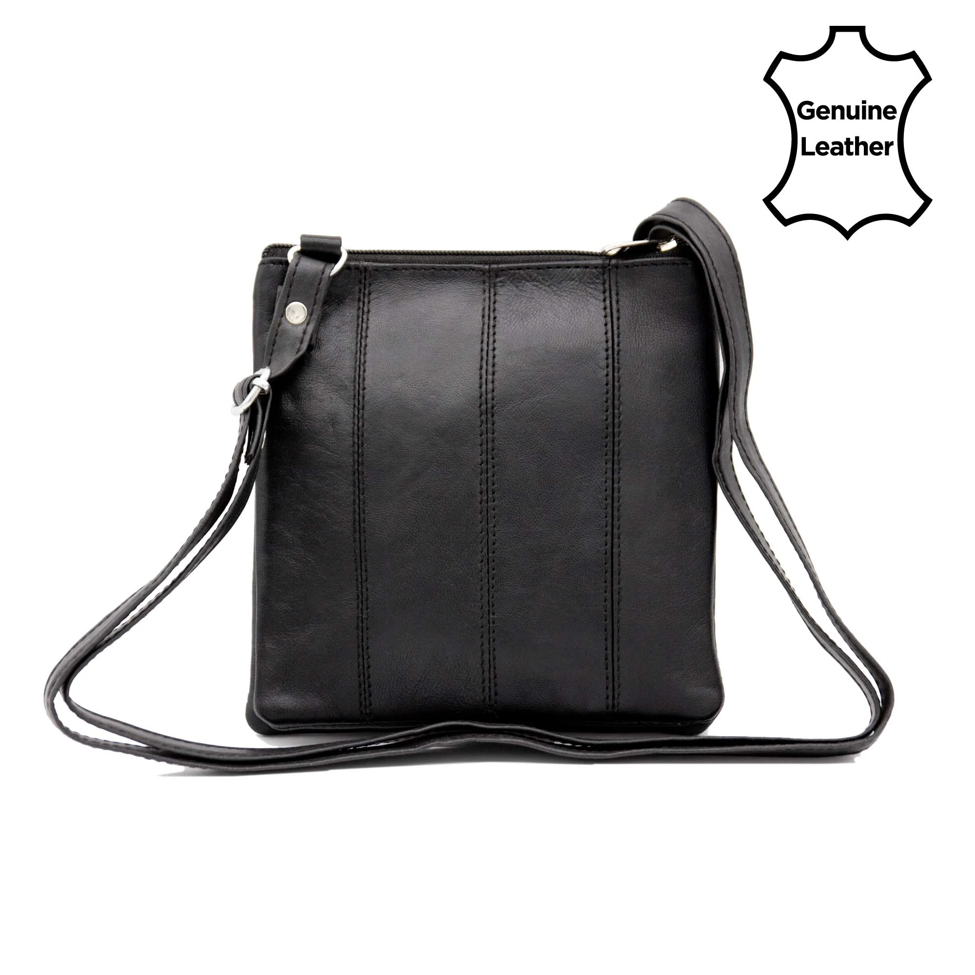 Leather Crossbody Bag Small - Black
