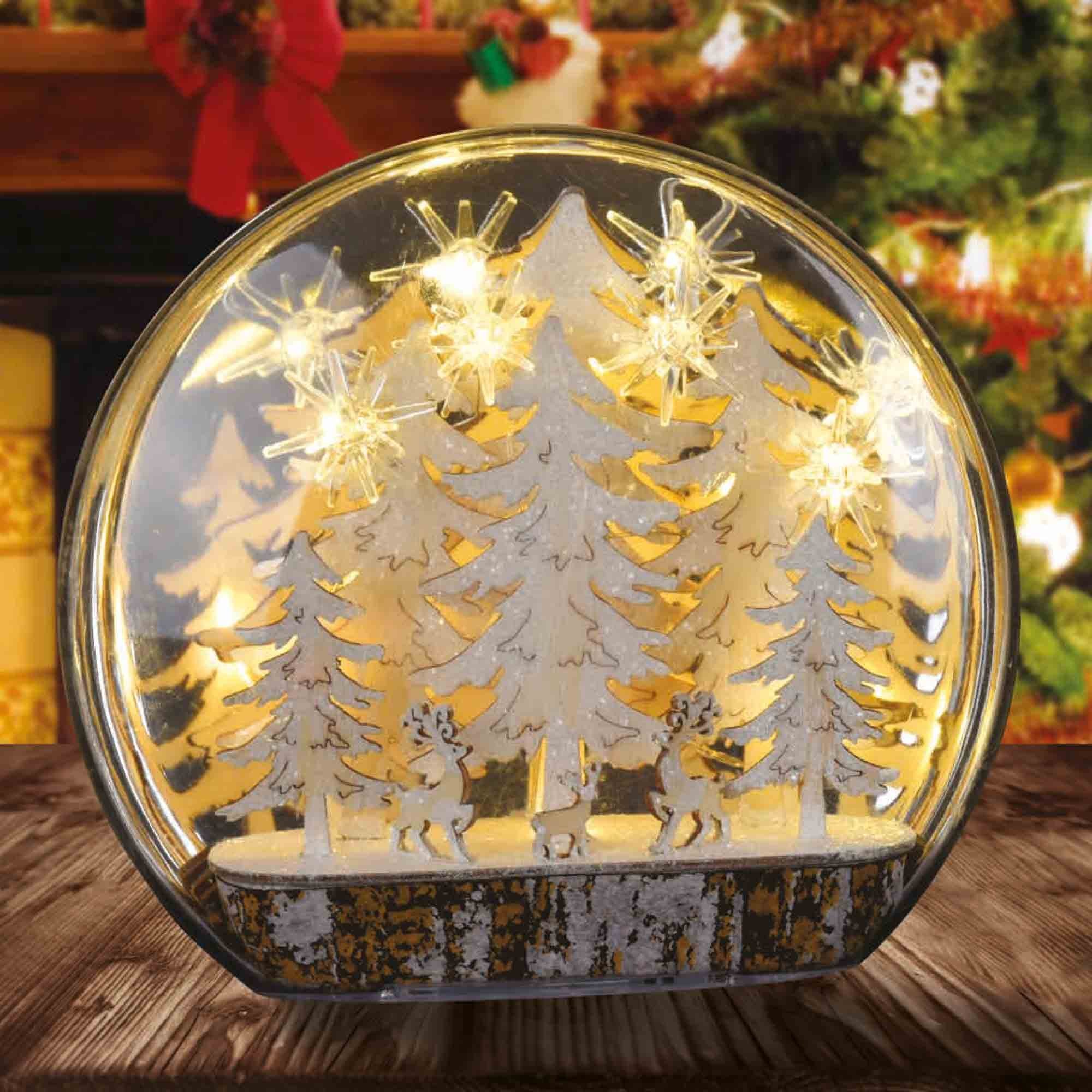 Christmas Sparkle Lit Globe Plaque with Christmas Theme - Image 2