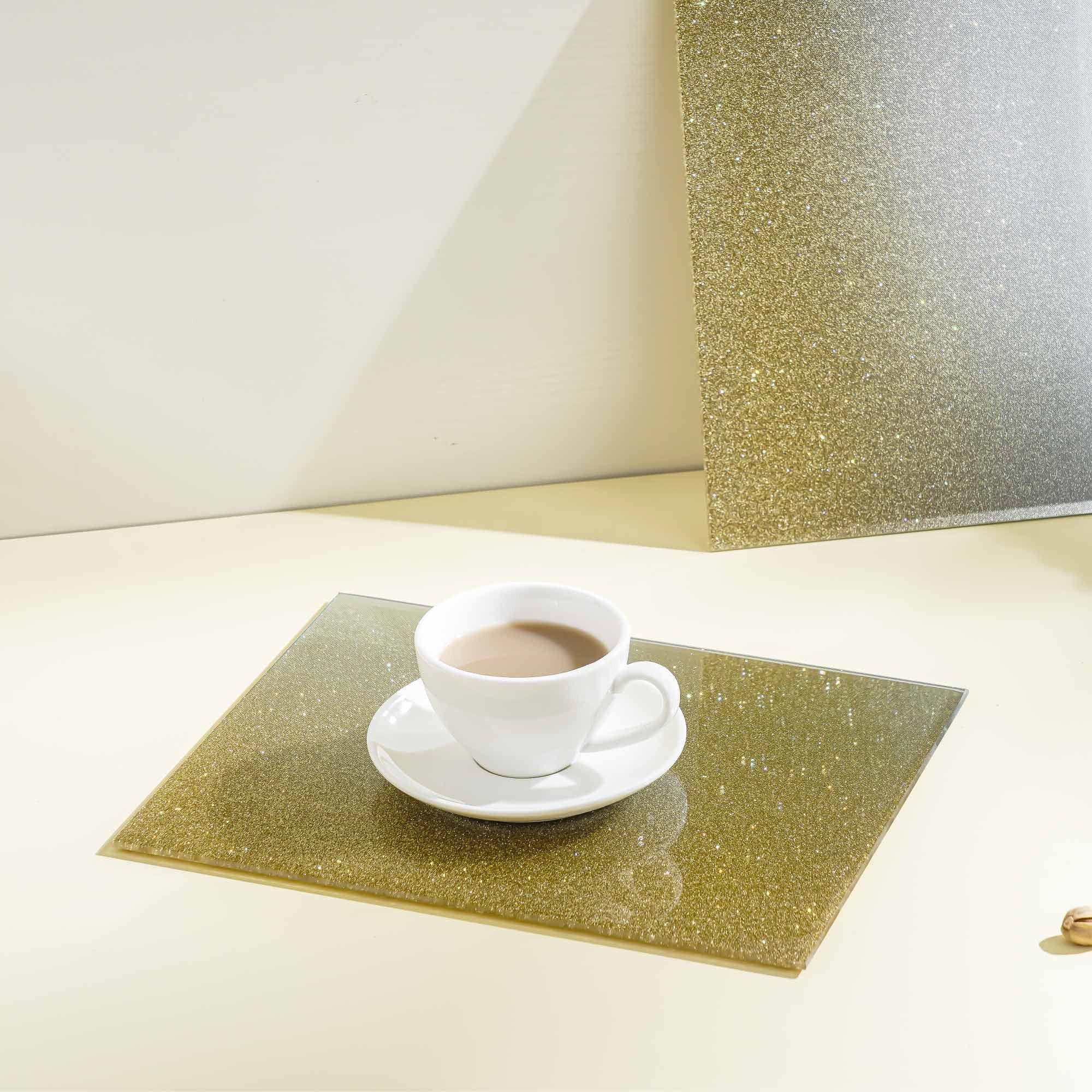 Lewis's 2 Pack Glitter Placemat - Gold - Image 2