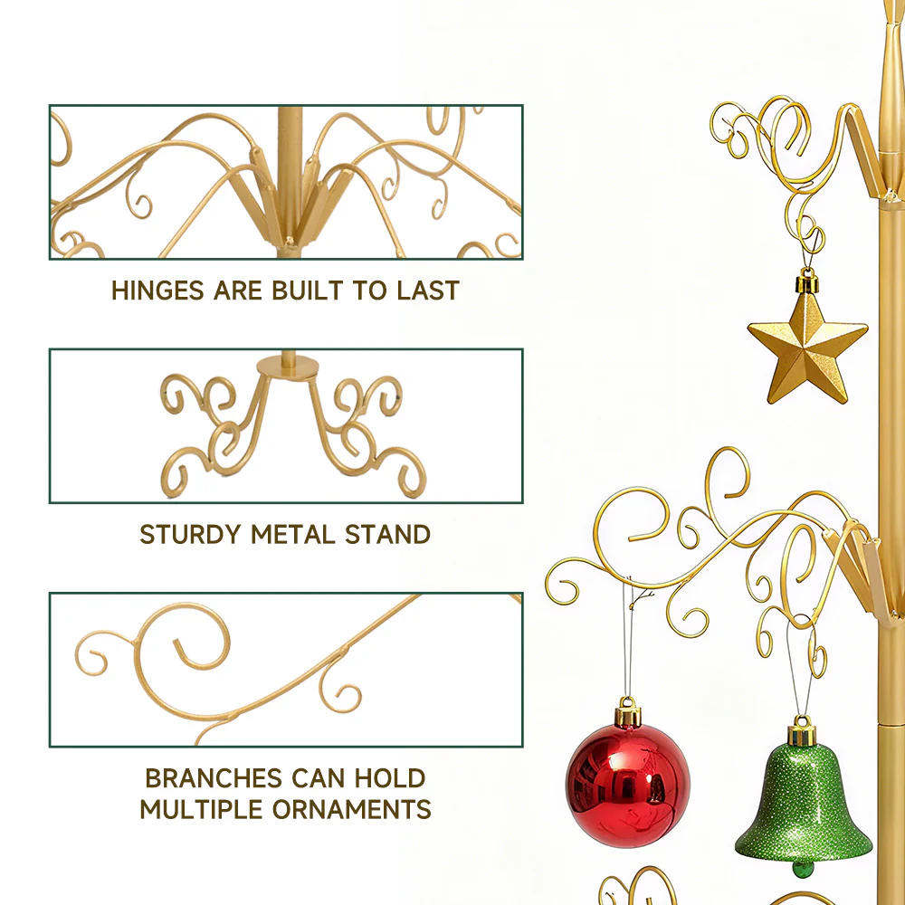 Lifeideas 180cm Christmas & Holiday Ornament Display Stand with Star Top - Image 5