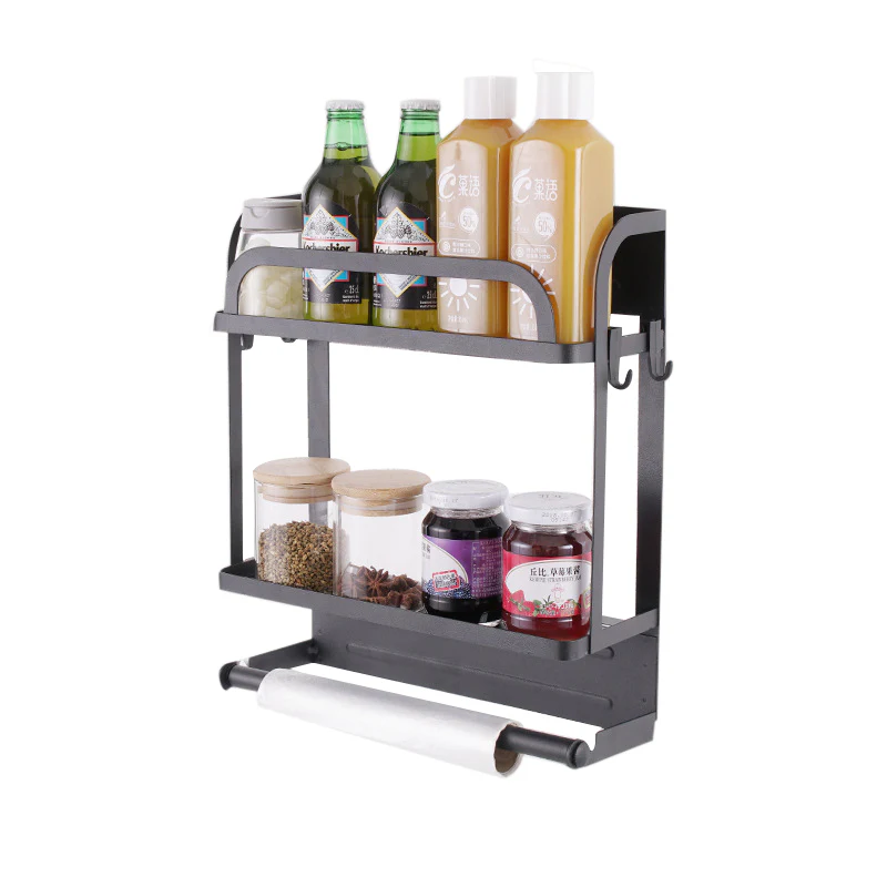 Lifeideas 2-Tier Magnetic Fridge Organizer with Paper Towel Holder - Image 4