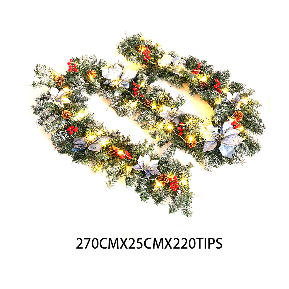 Lifeideas 270cm Artificial Spruce Garland With 50 Warm White LED Lights - Image 7