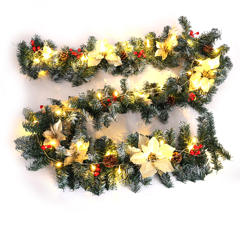 Lifeideas 270cm Artificial Spruce Garland With 50 Warm White LED Lights - Image 6