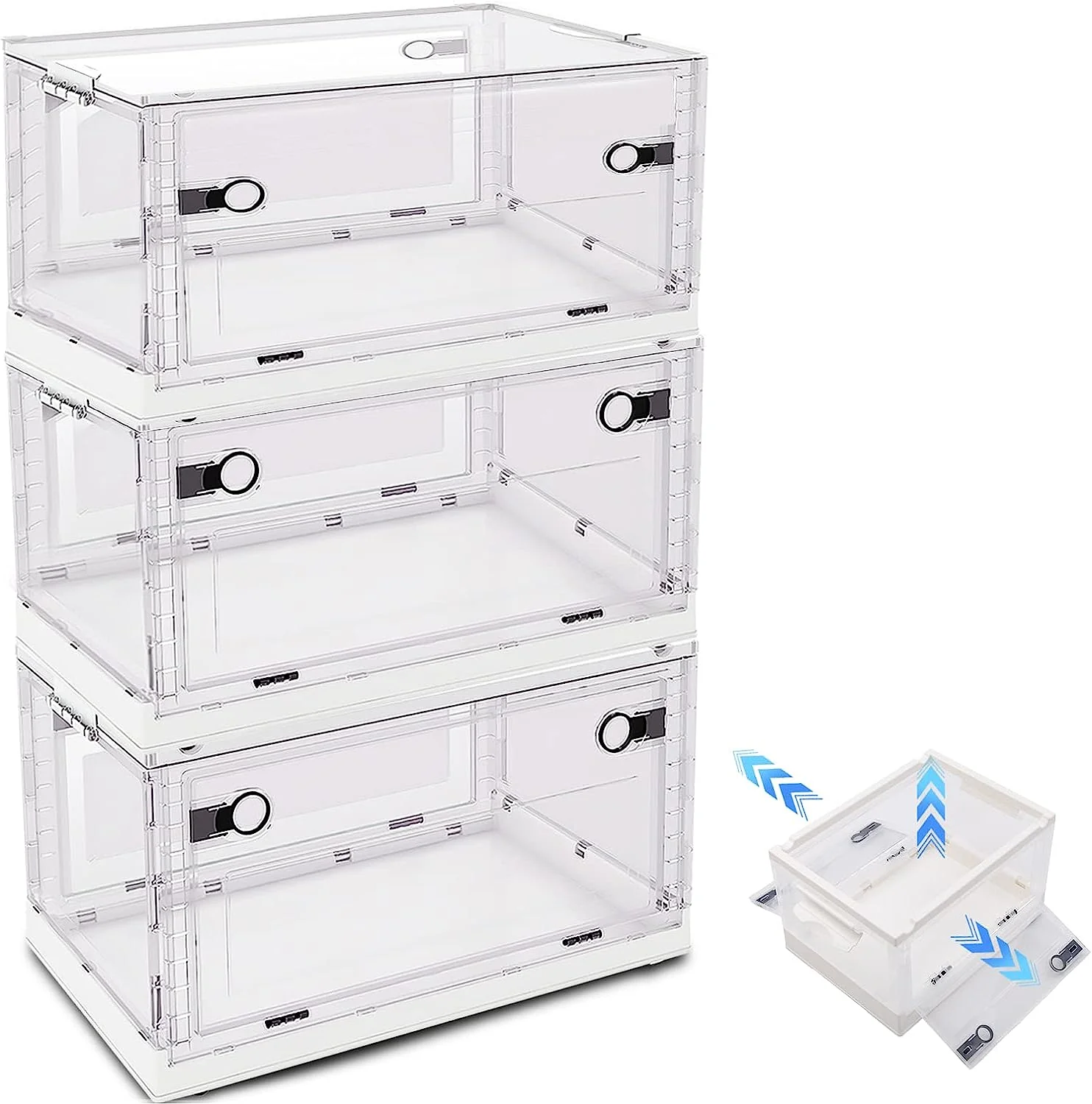 Lifeideas 3-Piece Mobile Folding Storage Box - Image 3