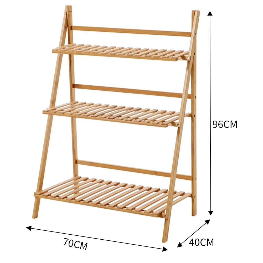 Lifeideas 3-Tier Foldable Wooden Ladder Shelf - Image 9