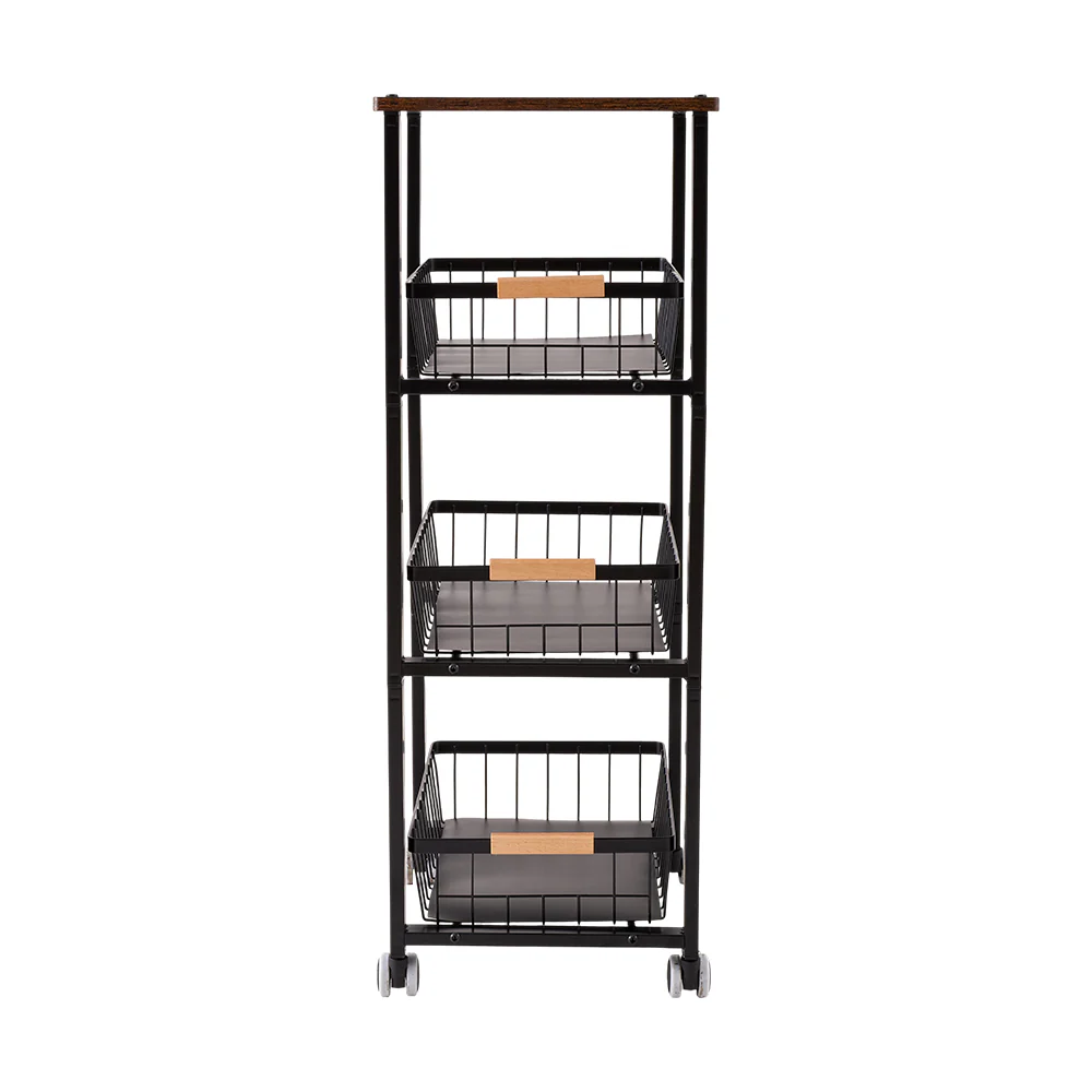 Lifeideas 4-Tier Kitchen Storage Trolley With Wheels - Image 4