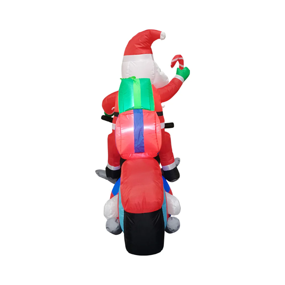 Lifeideas 6FT/1.8M Santa on Motorbike Christmas Inflatable Decoration with LED Lights - Image 5