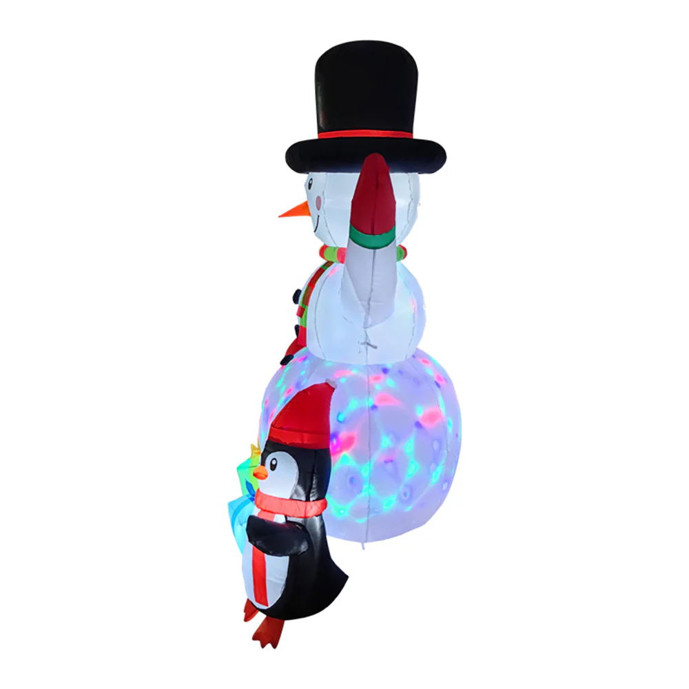 Lifeideas 6ft Christmas Inflatable Snowman and Penguins Decoration with LED Lights - Image 4