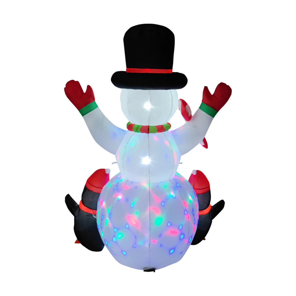 Lifeideas 6ft Christmas Inflatable Snowman and Penguins Decoration with LED Lights - Image 5