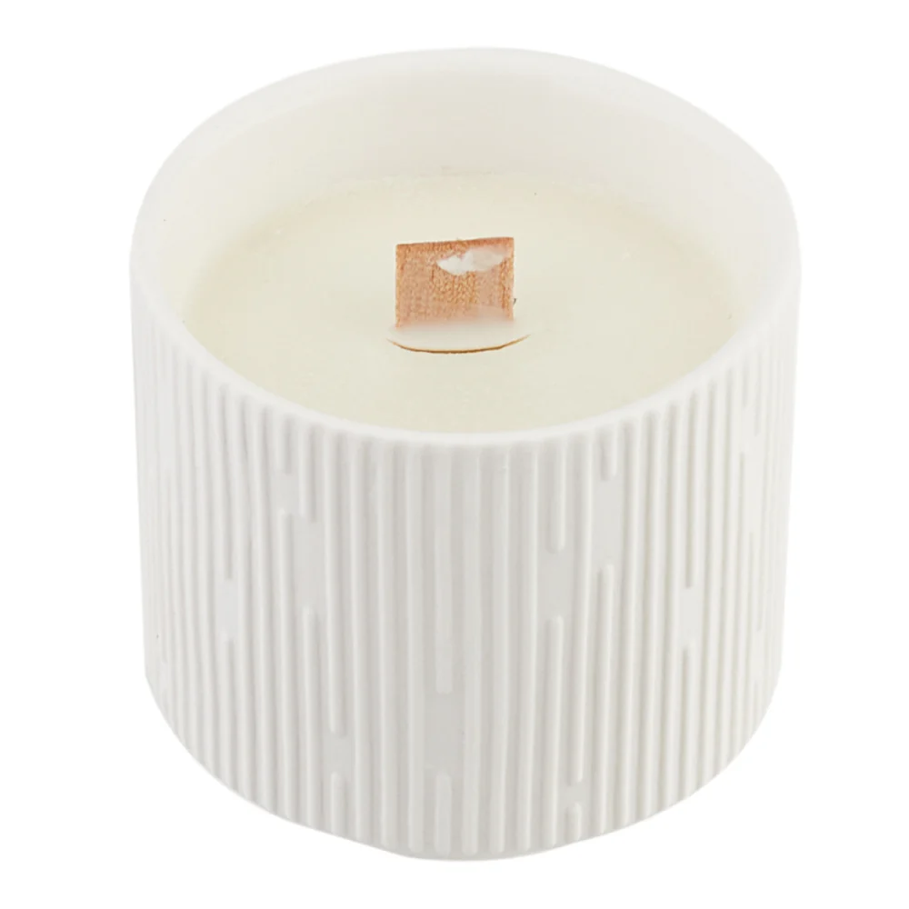 Lifeideas Ceramic Wood Wick Soy Wax Scented Candle - Image 4