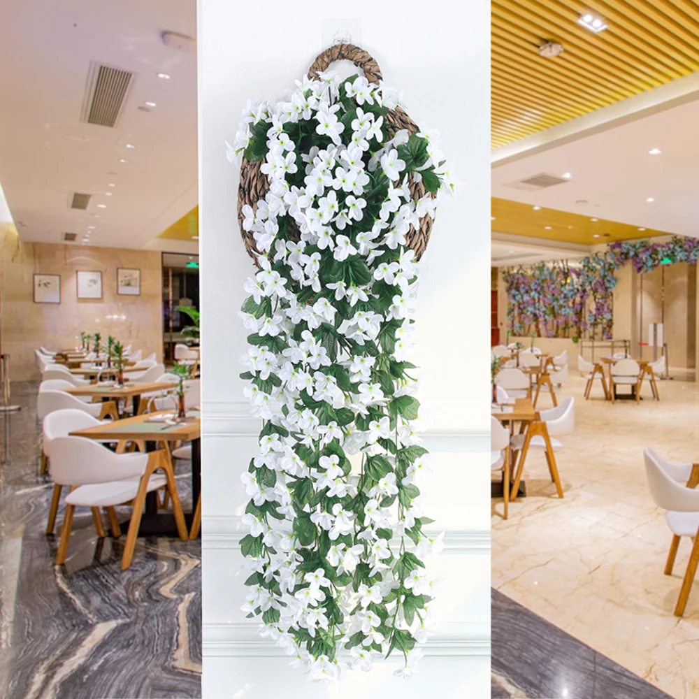 Lifeideas Decorative Wall Hanging Artificial Violet Vine Plant - Image 2