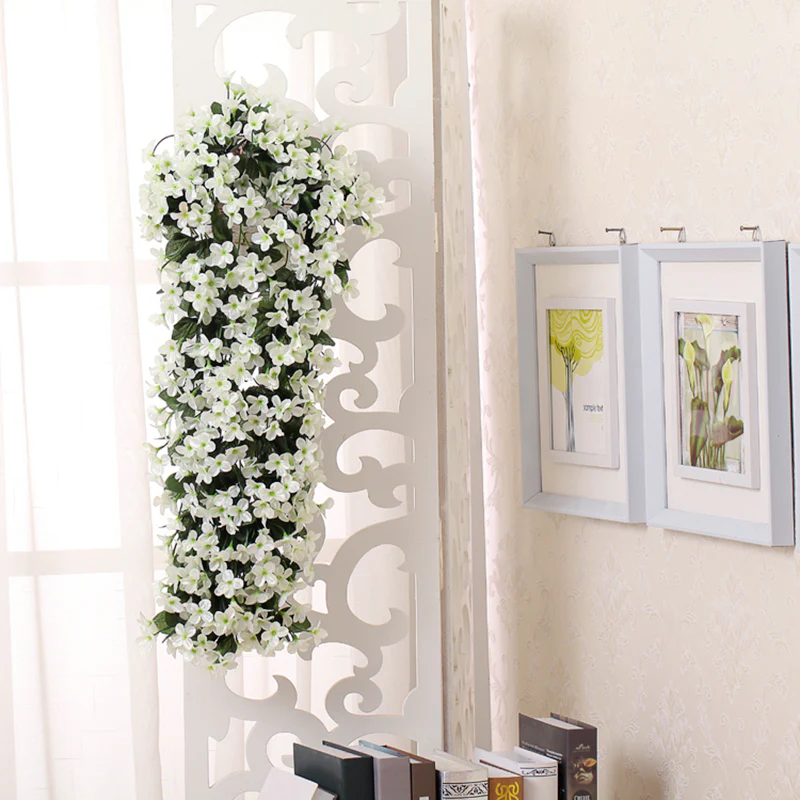 Lifeideas Decorative Wall Hanging Artificial Violet Vine Plant - Image 3