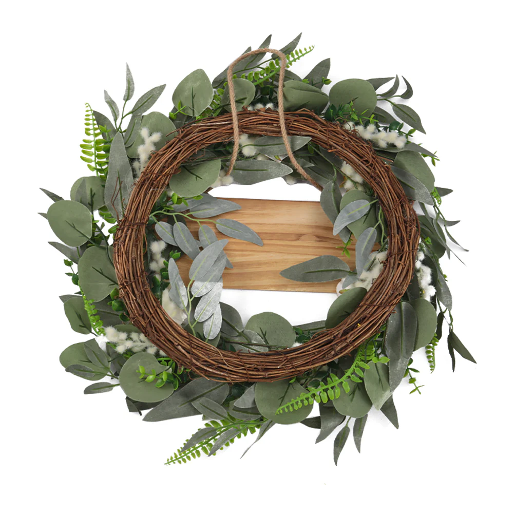 Lifeideas Farmhouse Door Artificial Rose Flower Wreath with Welcome - Image 5