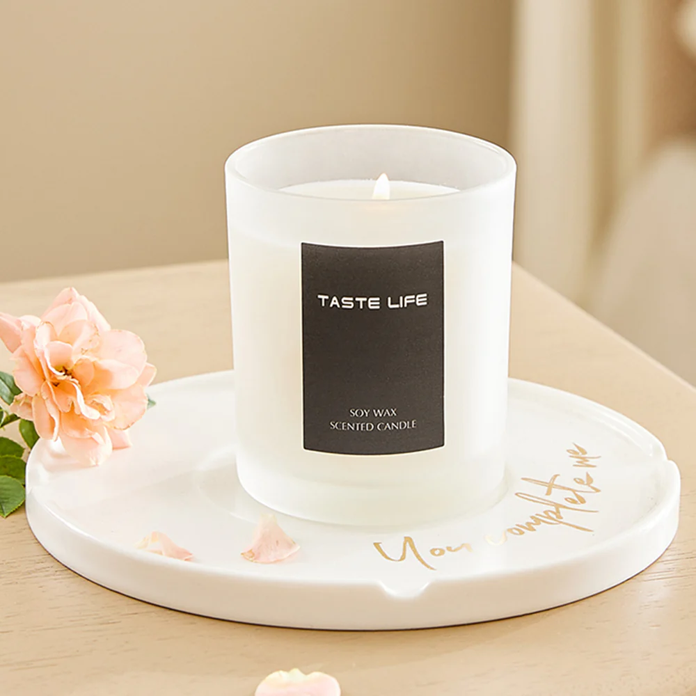 Lifeideas Handmade Soy Wax Scented Candle In Frosted Glass Jar - Image 12