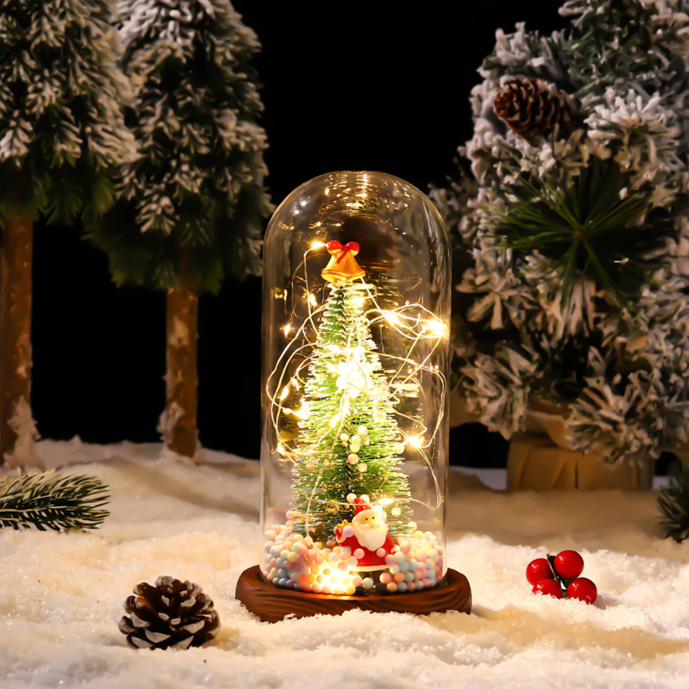 Lifeideas LED Glass Dome Christmas Tree Tabletop Decoration