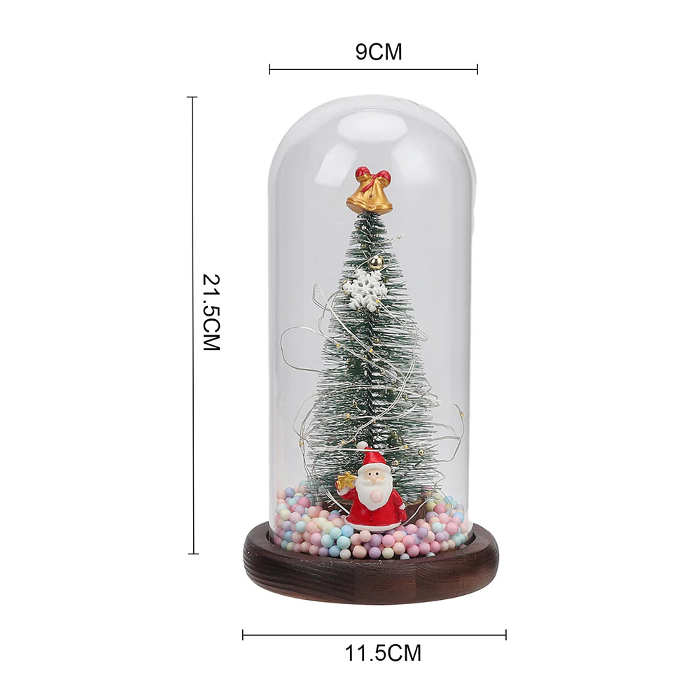 Lifeideas LED Glass Dome Christmas Tree Tabletop Decoration - Image 7