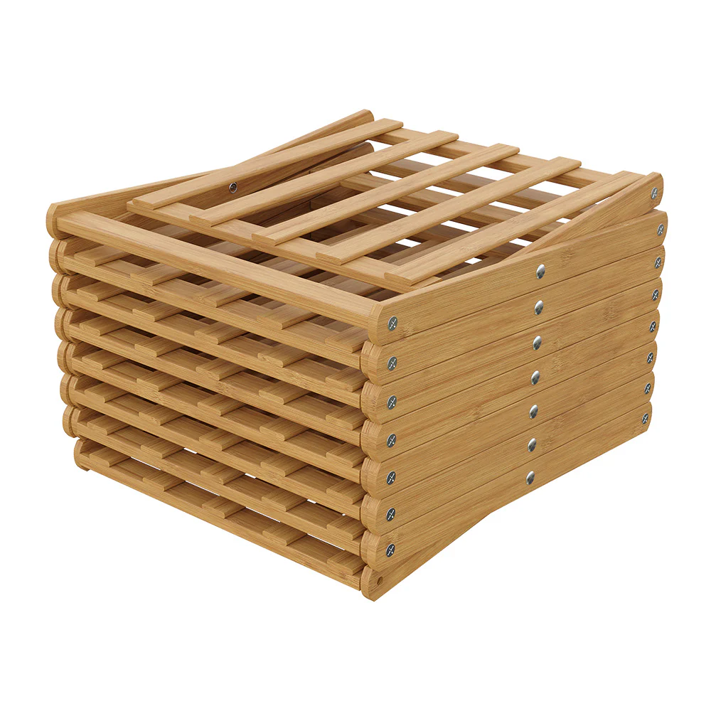 Lifeideas Lightweight Bamboo Foldable Shoe Storage - Image 6