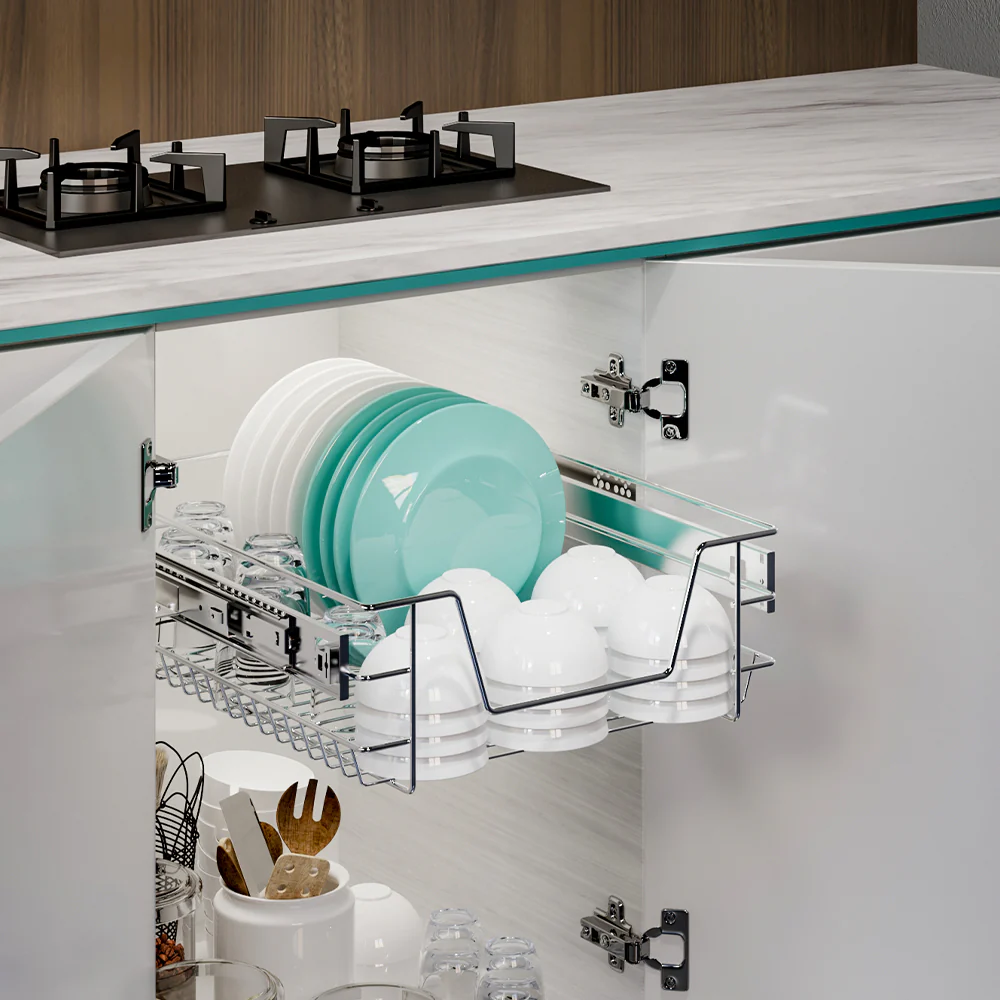 Lifeideas Metal Sliding Kitchen Cabinet Pull Out Wire Basket Organizer - Image 2