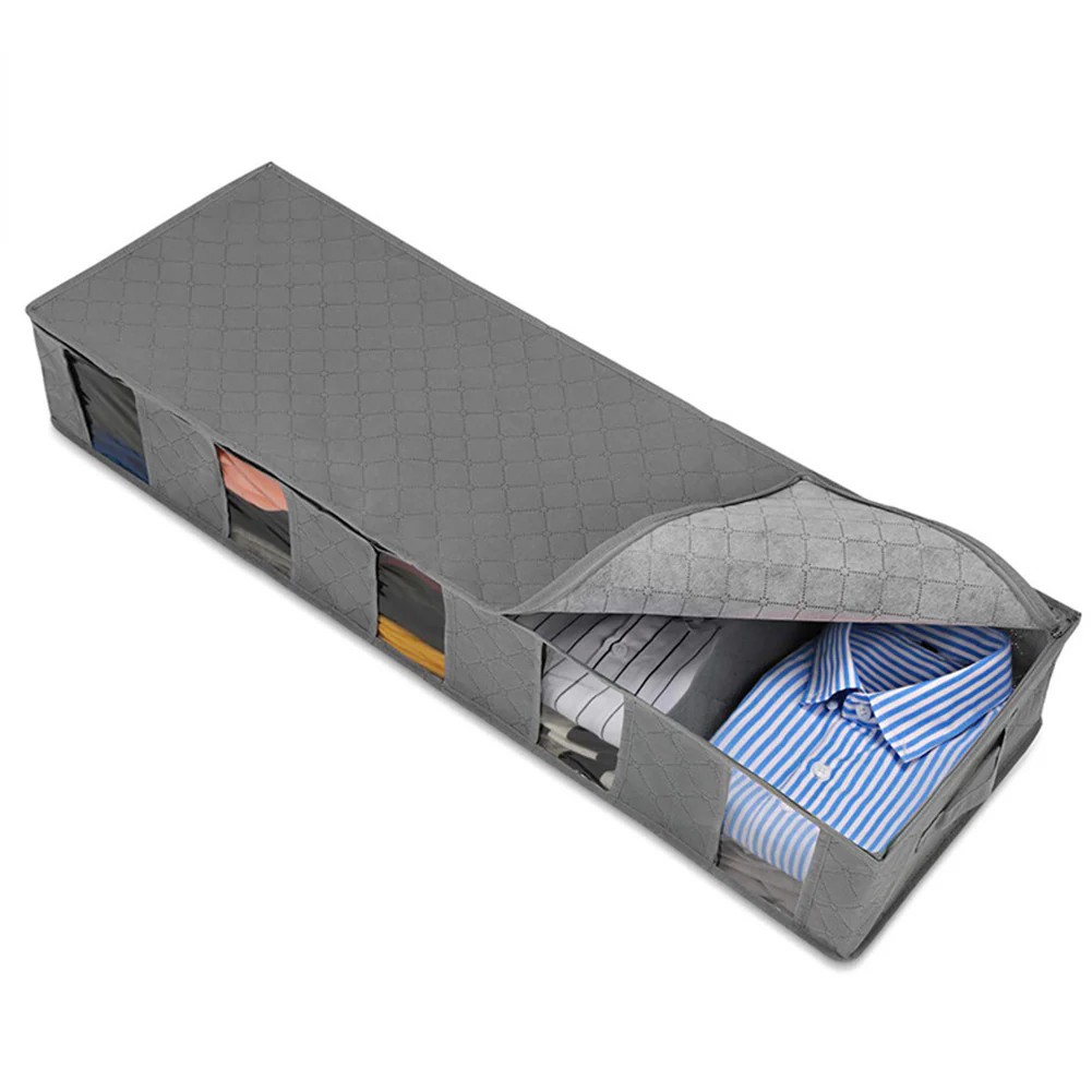 Lifeideas Non-Woven Fabric Underbed Storage Bag with Handles and Zipper - Image 7
