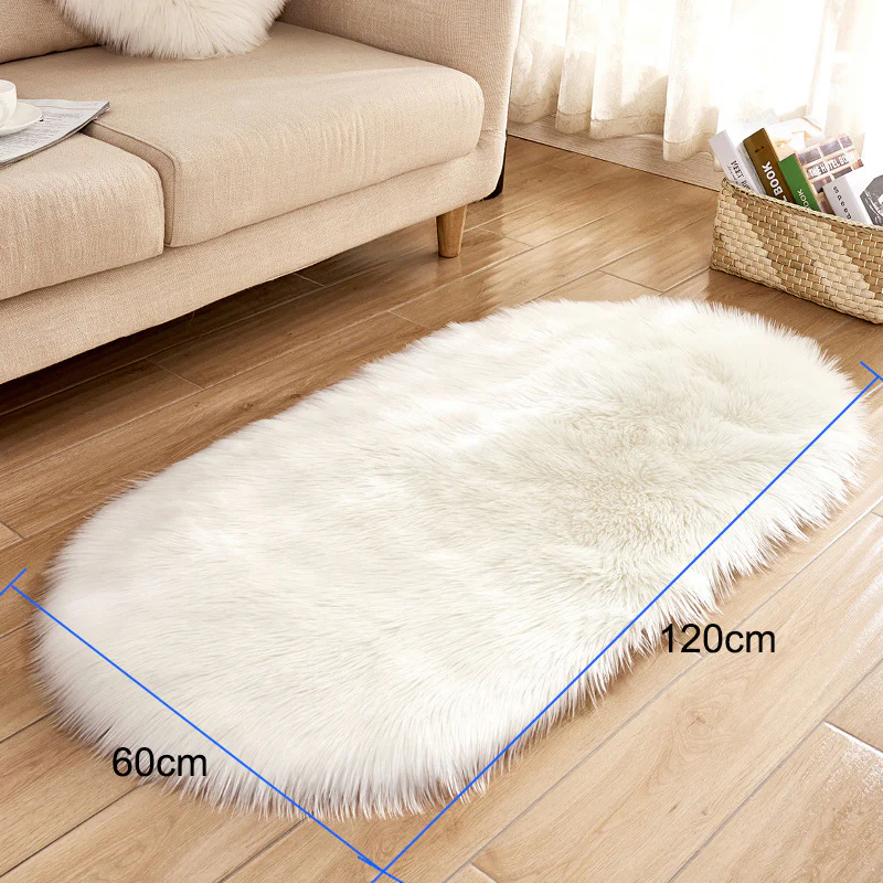 Lifeideas Oval Super Soft Shaggy Area Rug White - Image 5