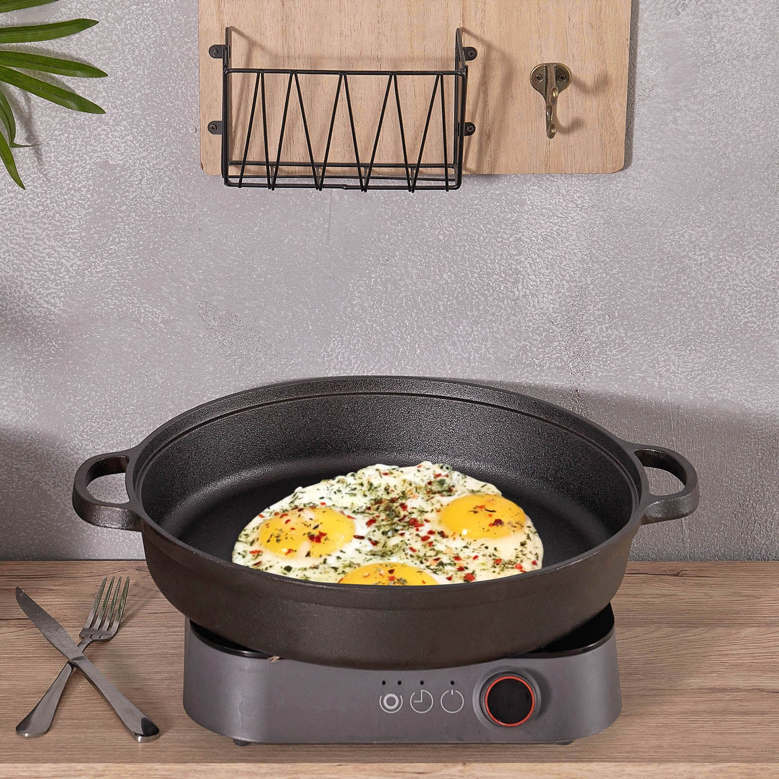 Lifeideas Premium Quality Cast Iron Cookware Pan - Image 3
