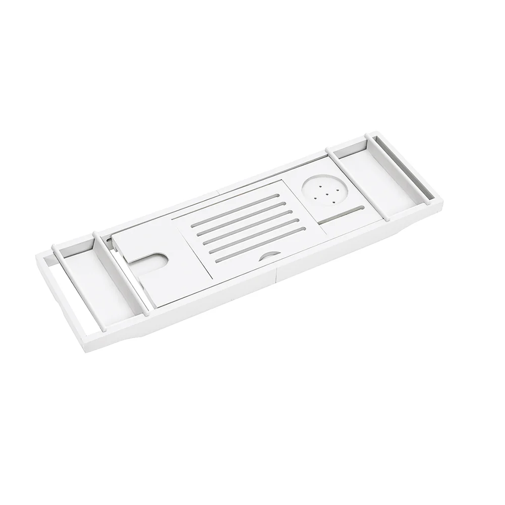 Lifeideas Rustic Expandable Bamboo Wooden Bathtub Caddy Tray - Image 3