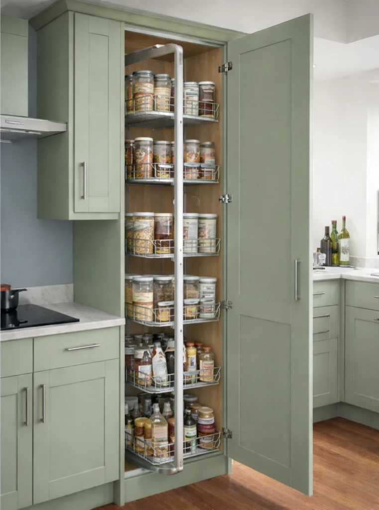 Tall And Narrow 6-Tier Metal Kitchen Pull-out Kitchen Cabinet Basket Shelf - Image 8