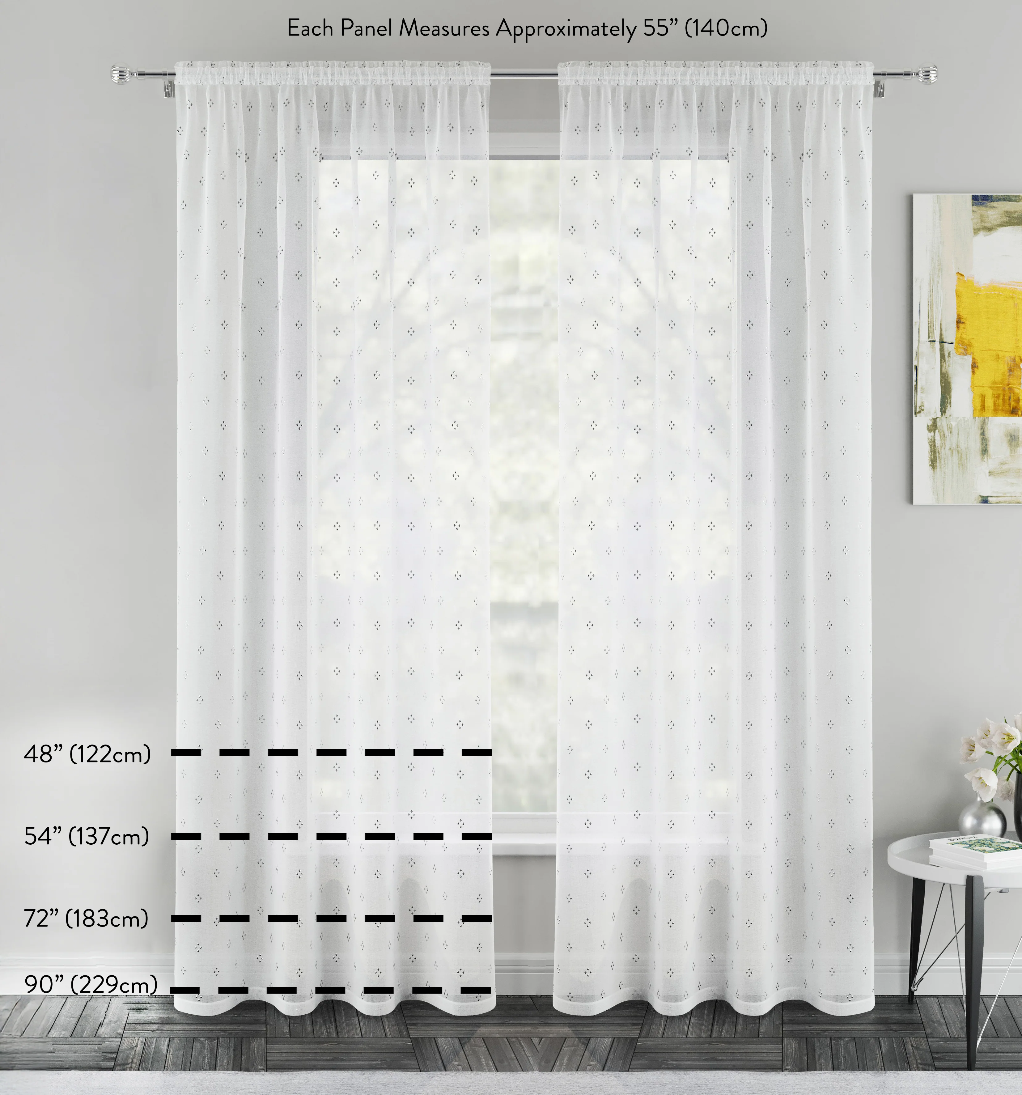 Lima Gold Metallic Lurex Stripe Voile Panels - Pair - Image 4