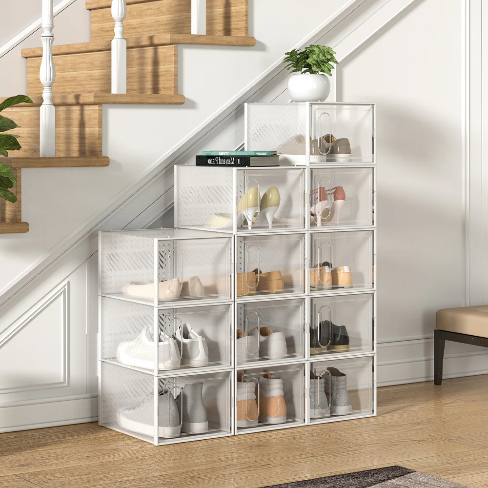 Livingandhome 12 Piece Stackable Footwear Storage Unit - Image 2