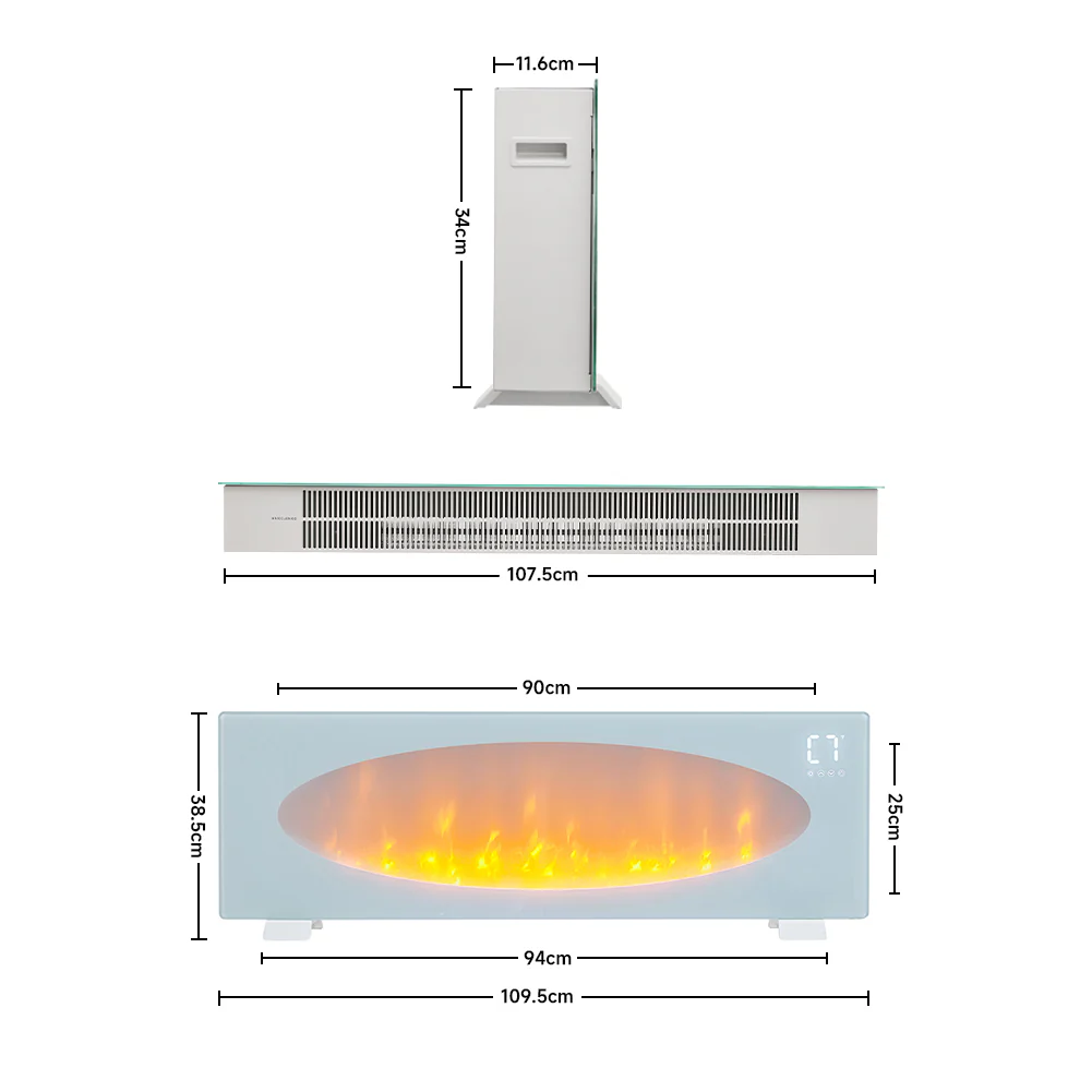 Livingandhome 42inch Freestanding And Wall-mounted Electric Fireplace With Remote Control - Image 10