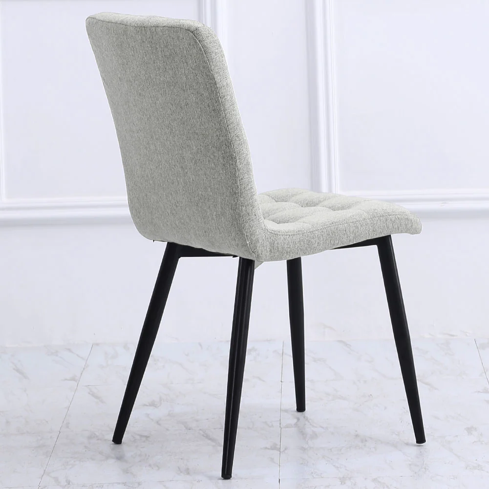 Livingandhome 4Pcs Tufted Modern Armless Dining Chairs With Metal Legs - Image 5