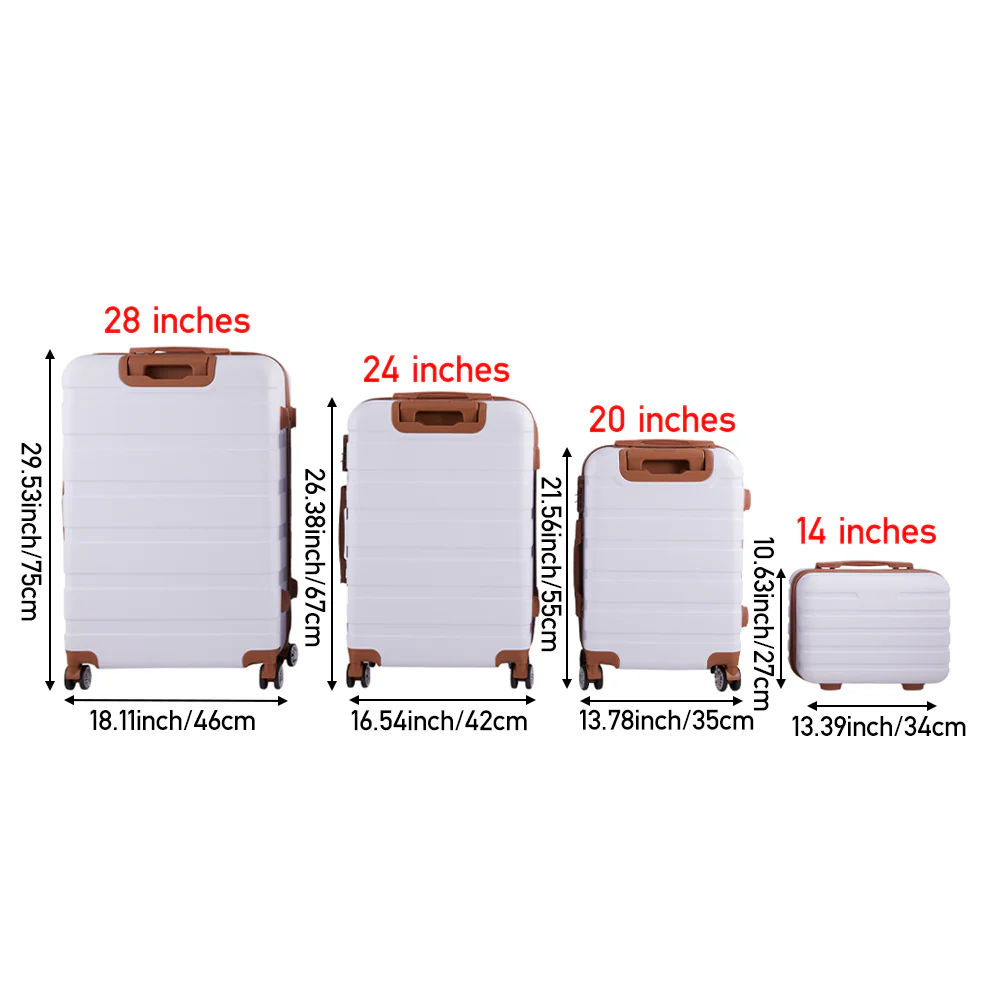 Livingandhome 4PCS Lockable Travel Suitcase Set - Image 3