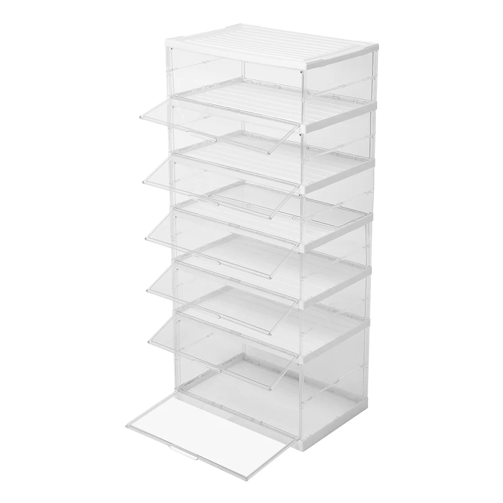 Livingandhome 6-Tier Foldable Storage Cabinet Shoes Organizer with Doors - Image 3