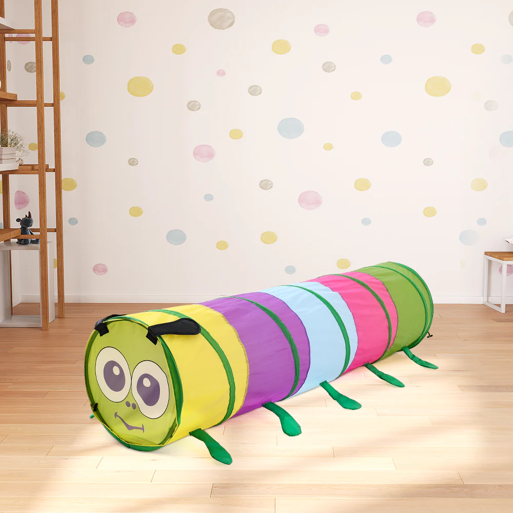 Livingandhome 6FT Caterpillar Crawl Play Tunnel Pop-up For Kids Multicoloured
