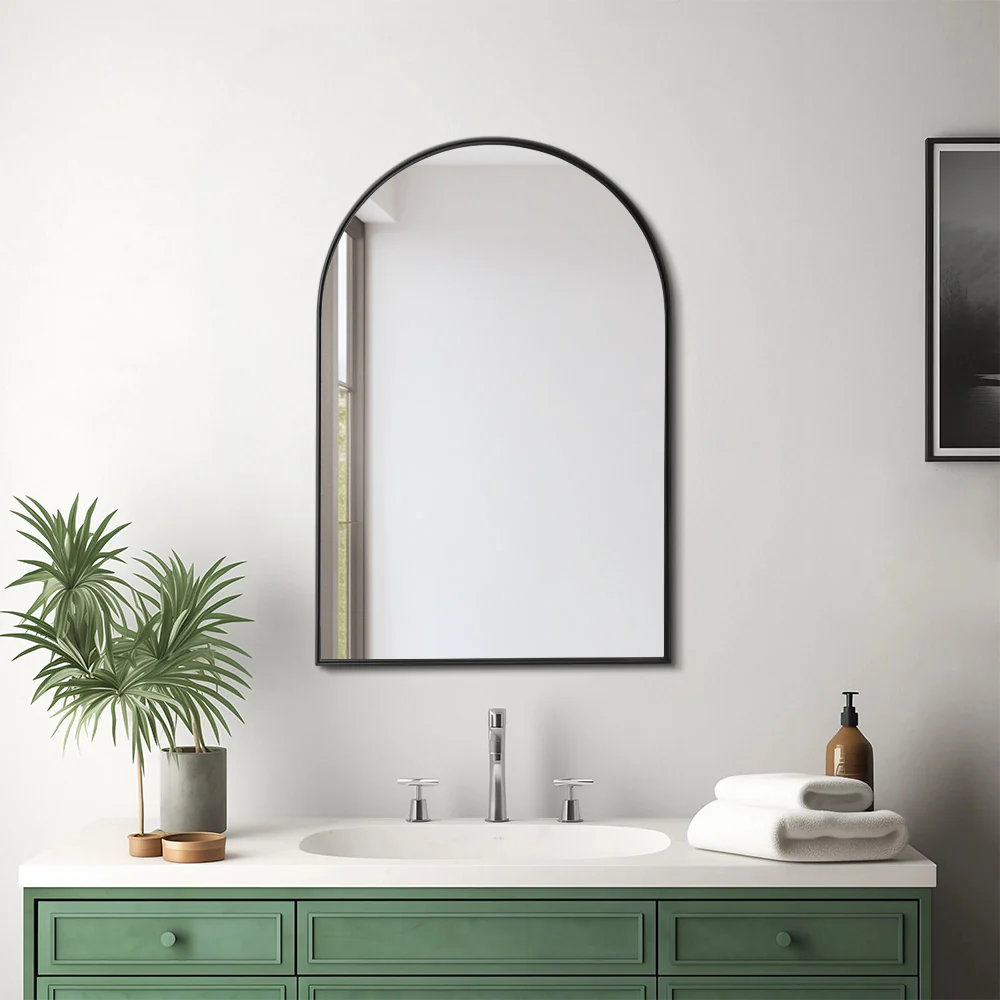 Livingandhome Arch-Shape Metal Framed Wall Mirror Decorative - Image 2