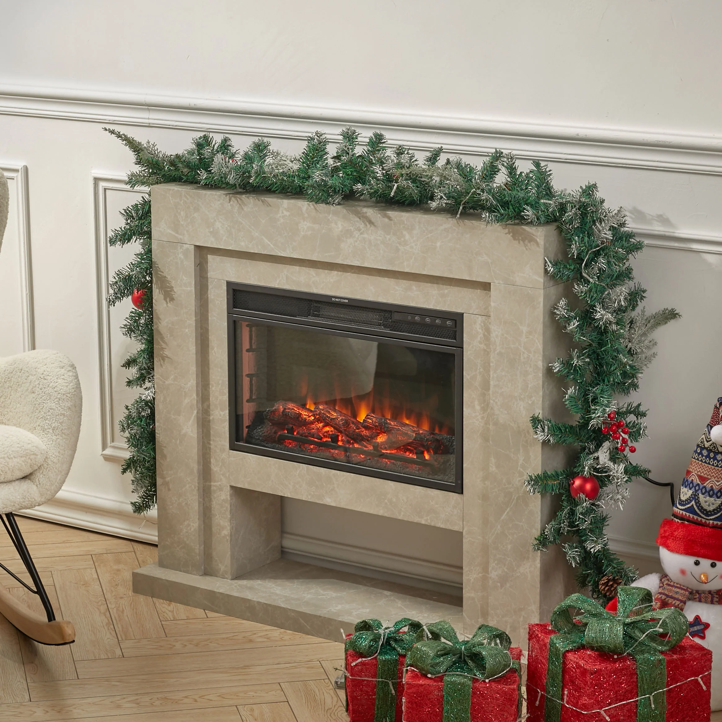 Livingandhome Artificial Pre-lit Frozen Christmas Holiday Decoration Garland - Image 2