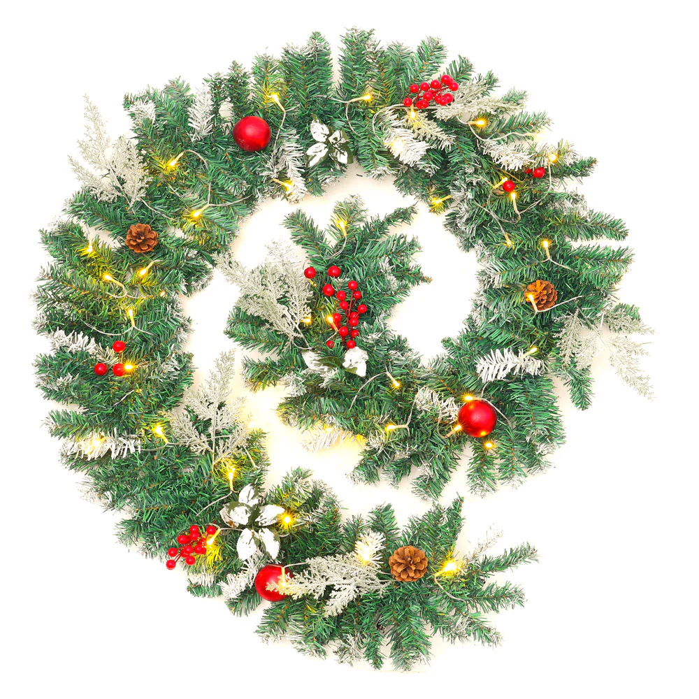 Livingandhome Artificial Pre-lit Frozen Christmas Holiday Decoration Garland - Image 5